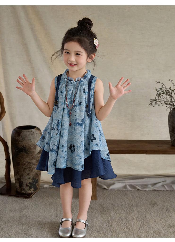 Girls' Summer Floral Princess Dress