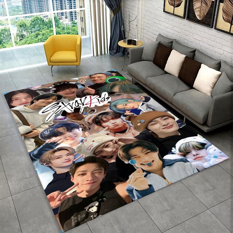 Ковер Kpop Stray Kids Music Star для игровой комнаты, спальни, гостиной, дивана, домашнего декора, коврик для детской зоны, нескользящий коврик, подарок