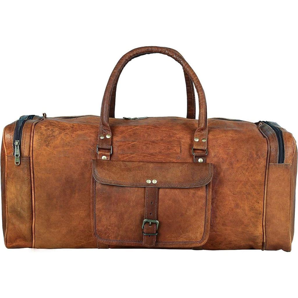 Сумка Кожаная Unisex Big Travel Мужчины Тренажерный зал Багаж Duffel Overnight Duffle S Vintage