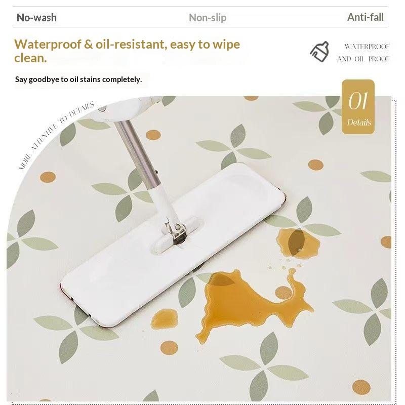 Ковер для кухни Водонепроницаемый напольный коврик Кожа ПВХ Длинные нескользящие коврики для ног Минималистичное украшение дома Коврик для балкона Альфомбра