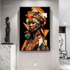 African Queen Abstract Art Canvas Painting Posters and Prints African Woman Portrait Pictures Wall Art Mural for Home Decoration
