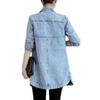 Women's Spring and Fall Single-breasted Medium-length Denim Jacket Slim Plus Size Denim Jacket