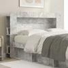 Headboard Cabinet with Storage Concrete Grey Wood Based Material
