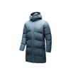 Three-Layer Quick Warmth Four-Defense Technology Duck Down Mid-Length Hooded Down Jacket Men Outerwear Midnight-Gray 952447909-1