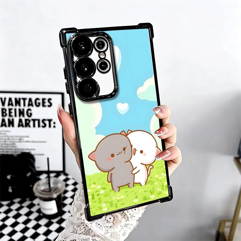 Мультяшный Милый Персик Гома Покрытие Чехол Для Телефона Для Samsung Galaxy S24 S25 FE S26 Edge S23 Ultra S22 S21 Plus S20 Противоударный Подушка Безопасности C