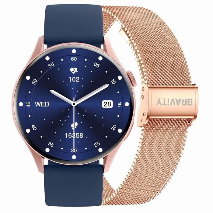 Smartwatch Damski Gravity Gt11-6 - Amoled, Dodatkowy Pasek (Sg044F)