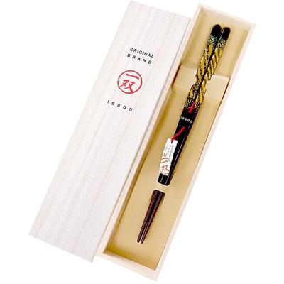 Isso Kinka Paulownia Box можно мыть в посудомоечной машине лакированные палочки для еды подарок на день празднования мужской 23,5 см для отца
