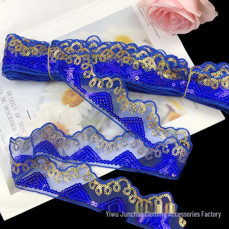 Готовая к использованию сетчатая занавеска с вышивкой пайетками и треугольной кромкой из пайеток