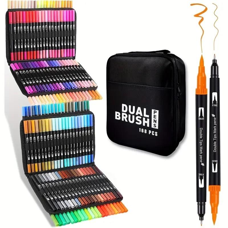 Dual Tip Brush Art Markers Pen 12/24/36/48/60/72/100/120/168 Colors Watercolor Pens for Drawing Painting Calligraphy Art Supplies