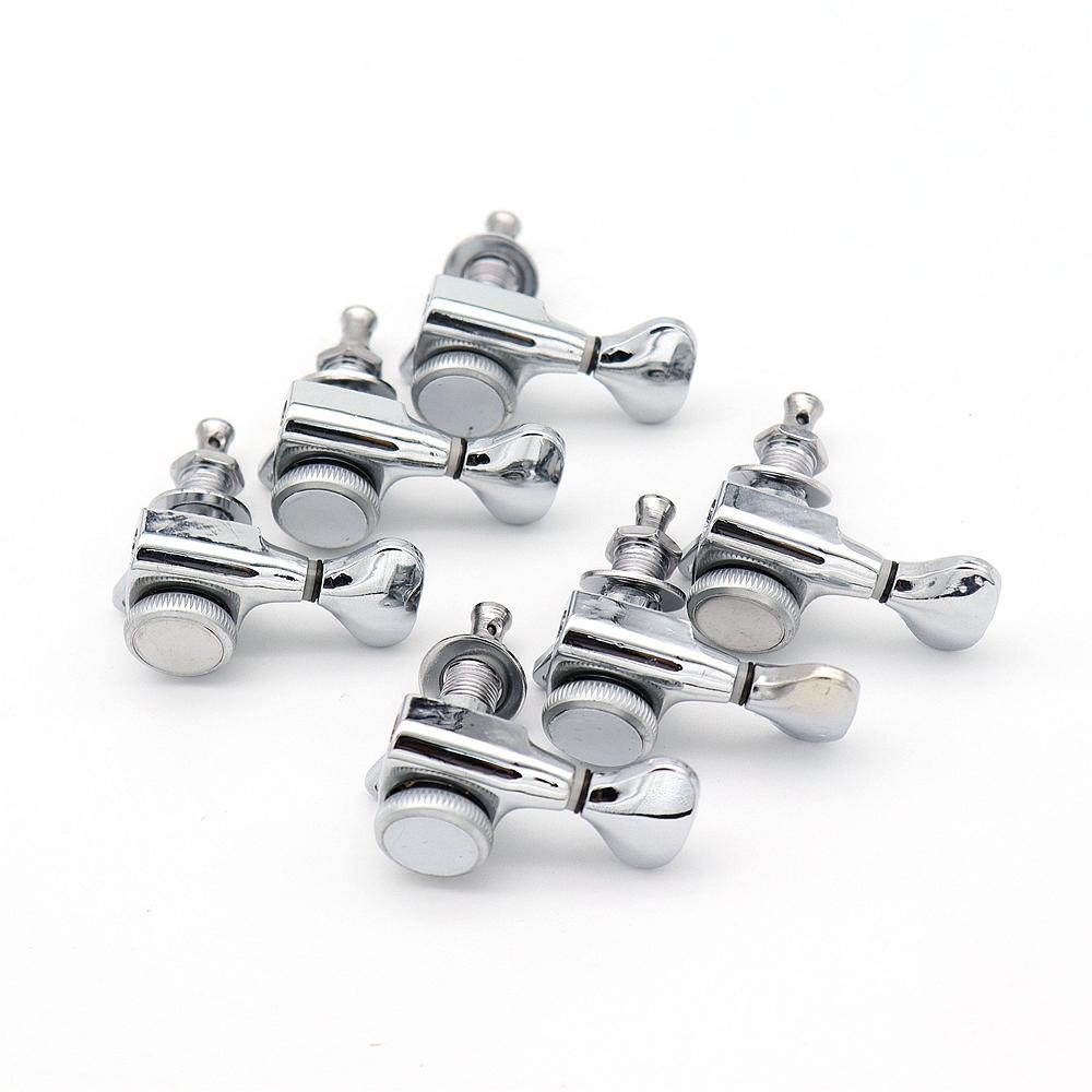 1set Guitar Tuner Electric Guitar Tuning pegs 22 Tooth Lock String Small Fishtail Handle Chrome