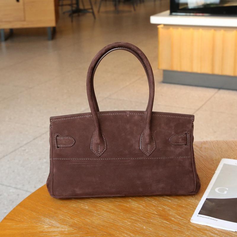 30 см горизонтальная низкая версия бархатная платиновая сумка, сумка на предплечье из матовой коровьей кожи первого слоя (H01BK)