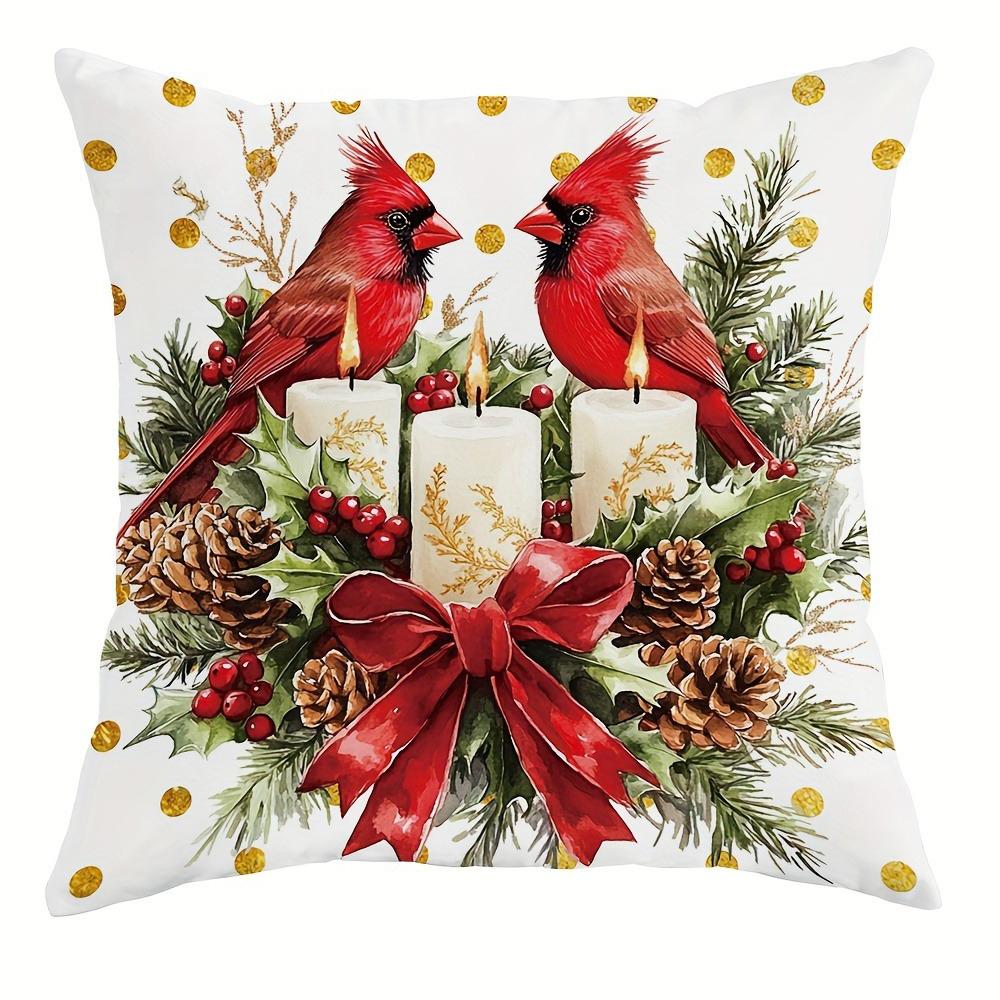 Рождественское украшение наволочка гирлянда свеча птица узор подходит для дома комната гостиная диван подушка чехол подарок другу
