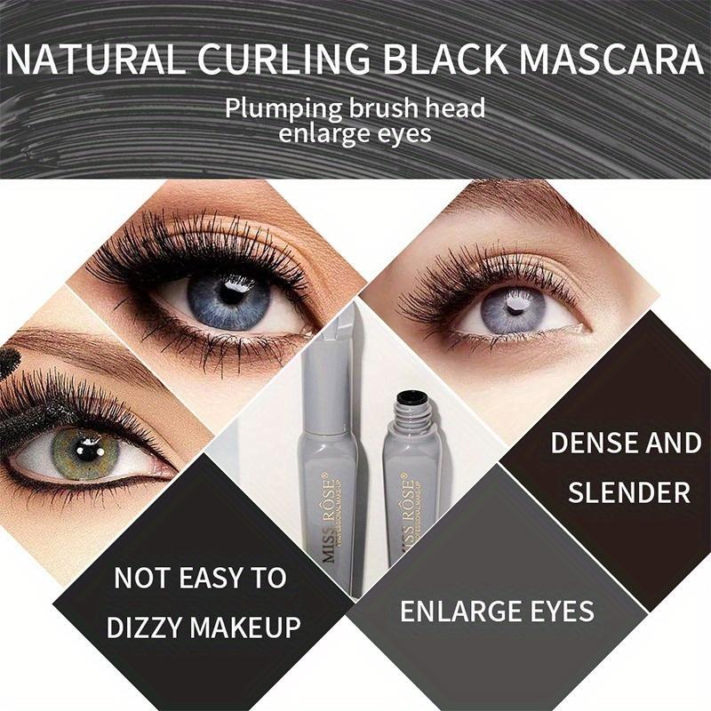 Mascara Thick Eyelashes Fiber Lengthening Waterproof Mascara Hypoallergenic Soft Full Lashes Mascara Black