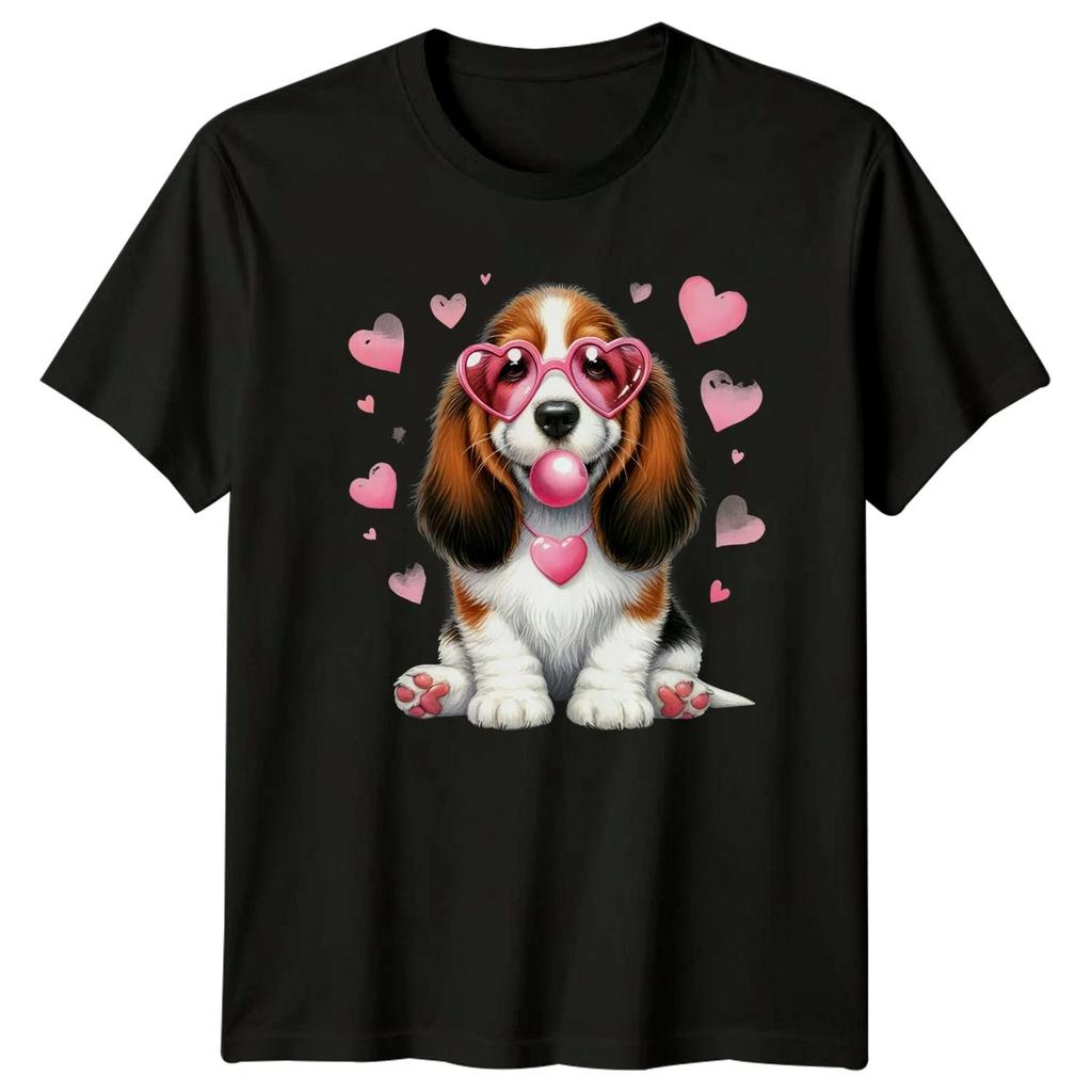 Puppy Heart Sunglasses Bubblegum Holidays Valentines Mens Womens Graphic Tee