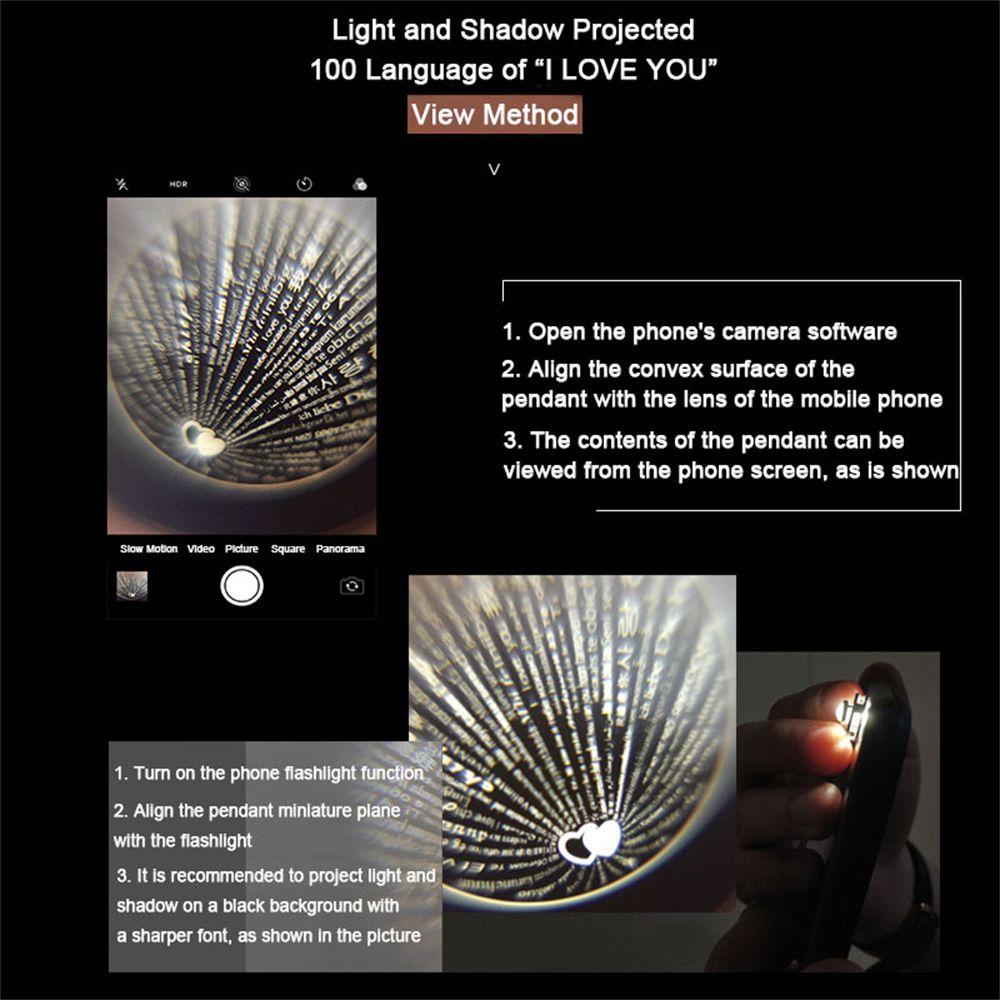 Модный подарок на День святого Валентина Кристалл Богемии 100 языков Я люблю тебя Проекционное ожерелье