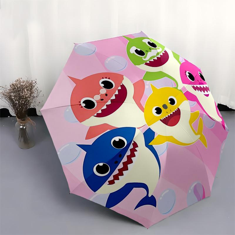Baby Shark, Bubbles Automatic Opening and Closing, 8 rib Structure Portable Umbrella, Suitable for Men and Women in All Seasons Perfect Gif