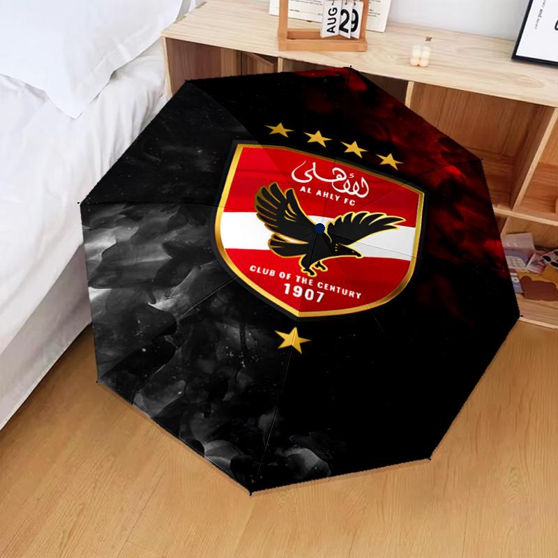 1PC Ahly Football club Printed Umbrella Folding umbrella, automatic umbrella 8-Frame for Travel, camping Fan gifts Christmas Gifts