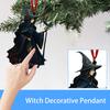 Halloween Witch Pendant 2D Acrylic Moon Witch Dark Pendant Car Rearview Mirror Pendant Halloween Atmosphere Decoration Pendants