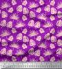 Purple Japan Crepe Satin Fabric Livistona Rotundifolia & Monstera Leaf Leaves Printed Fabric 1 Metre 42 Inch