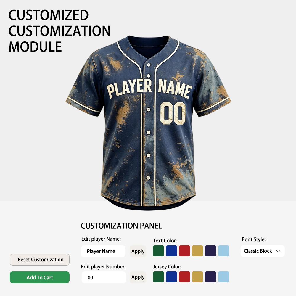 Breathable Birdseye Mesh Adult Recreational Teams Reverse Tie Dye Custom Stitched Baseball Jerseys For League Playoff Games