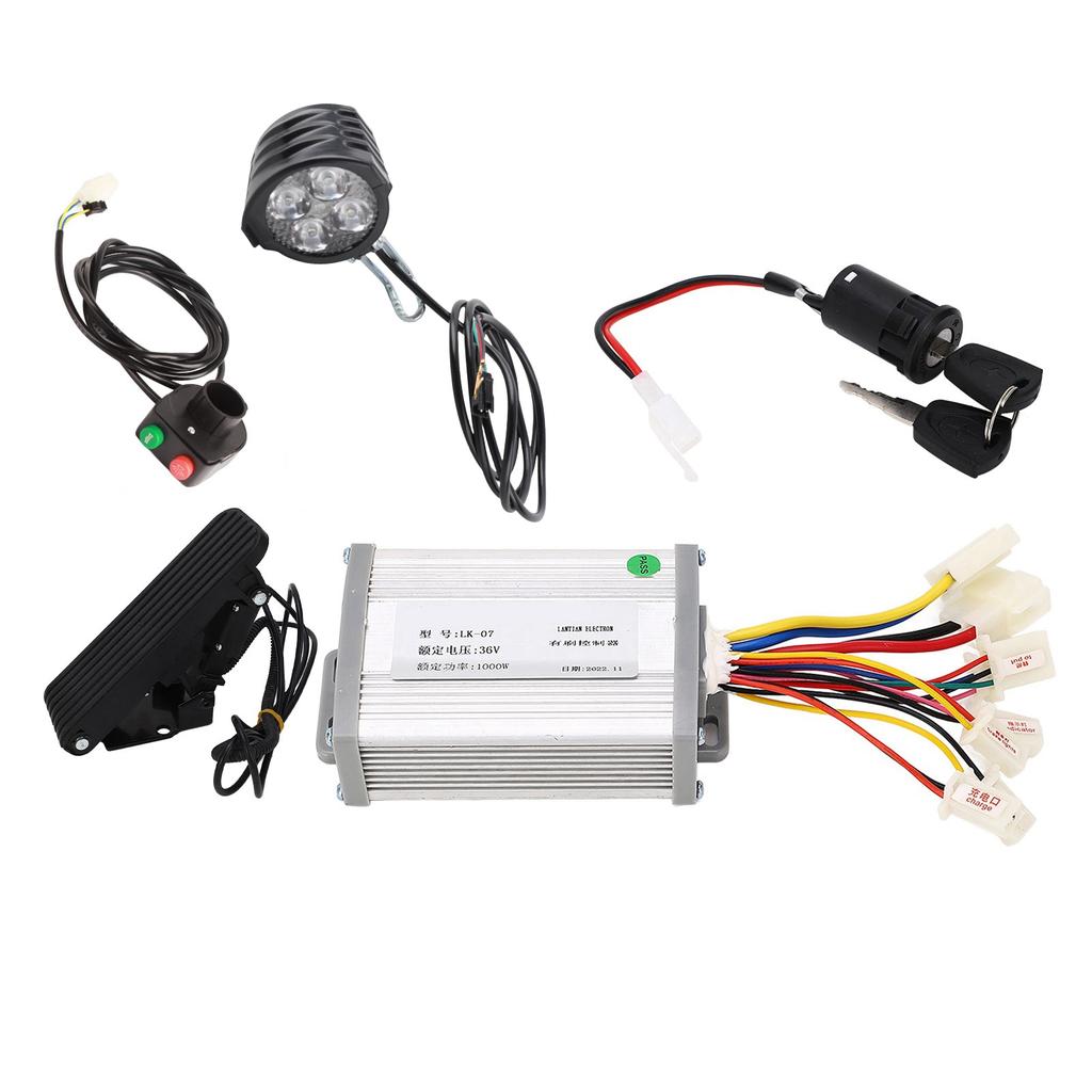 36V 1000W Brushed Controller and Foot Throttle Pedal Assembly Electric Bicycle Tricycle Scooter Speed Control