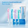 12Pcs Disposable Toothbrush Kit 5-in-1 Floss Tongue Toothbrush Dental Cleaner for Camping