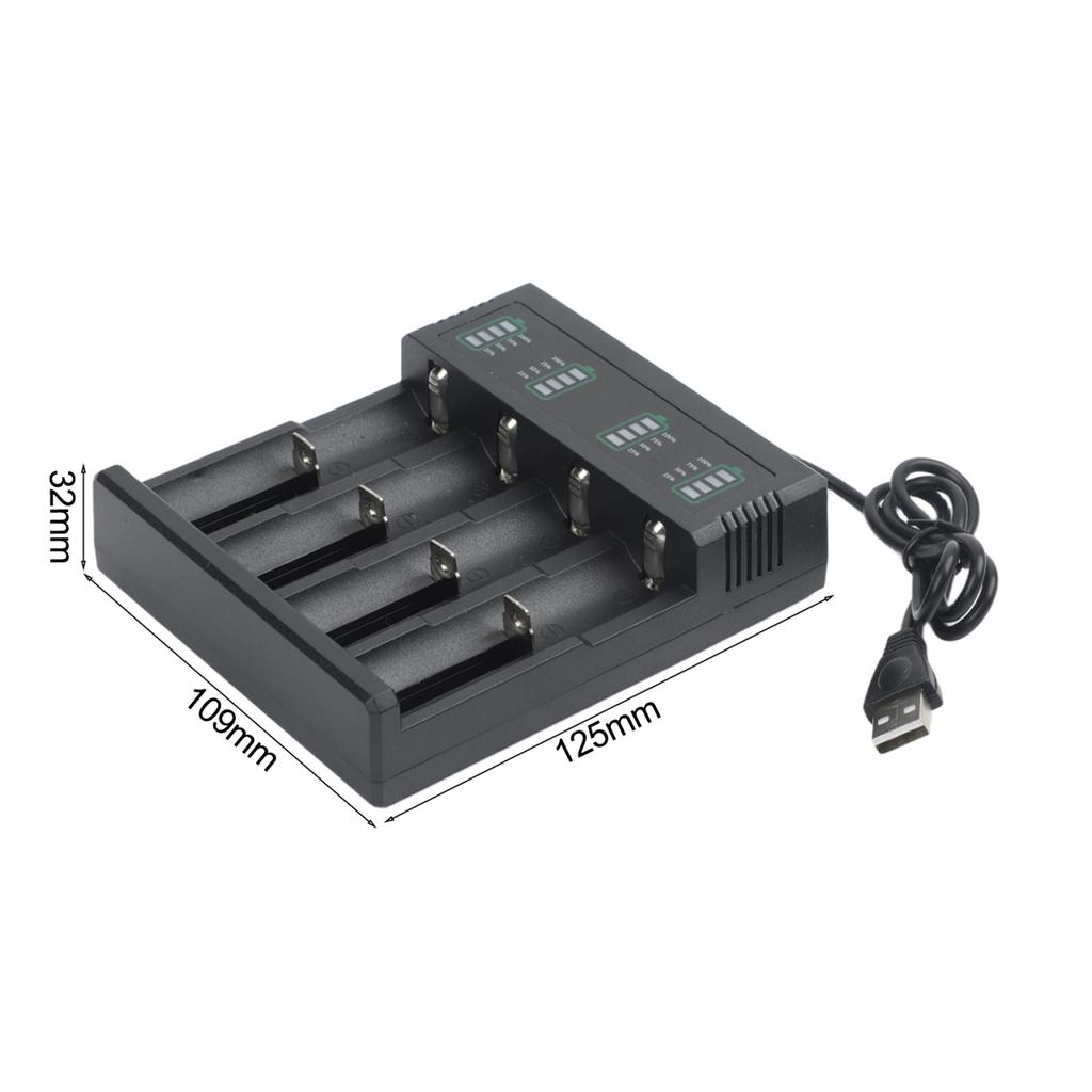 USB-зарядное устройство для литиевых аккумуляторов 21700 14500 18500 26650 с 124 слотами для зарядки