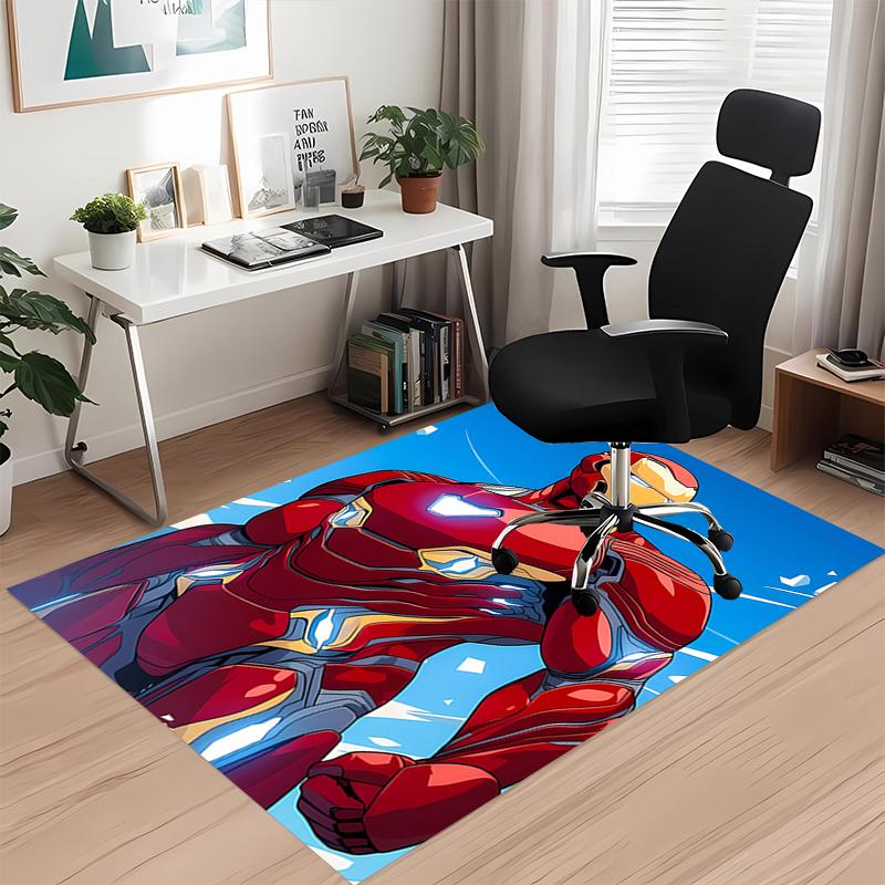 Iron Man Printed Carpet, for Office Chair Living Room Bedroom Kitchen Room Decor Gifts.