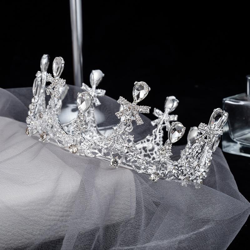 Круглый коронный головной убор невесты, атмосферная богиня, фото для взрослых, корона на день рождения, свадебное платье, аксессуары для волос