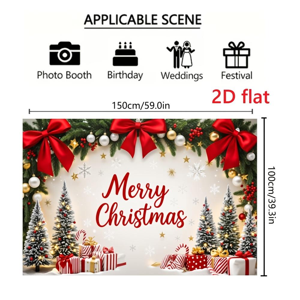 Two-dimensional flat background banner, featuring holiday decorations such as Christmas trees, suitable for party decoration