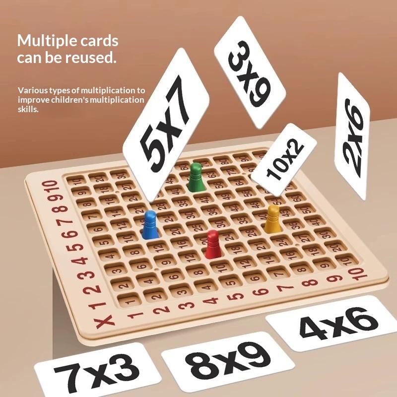 99 Multiplication Board Game Premium Wooden Montessori Learning Toy for Kids Early Arithmetic Study Kindergarten Supply