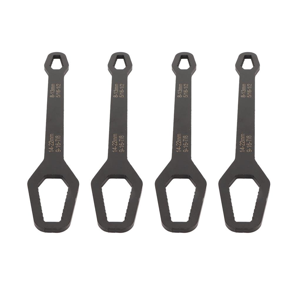 4pcs Double Ended Self Tightening Wrench Multifunctional 60HRC High Hardness 8 To 22mm Spanner