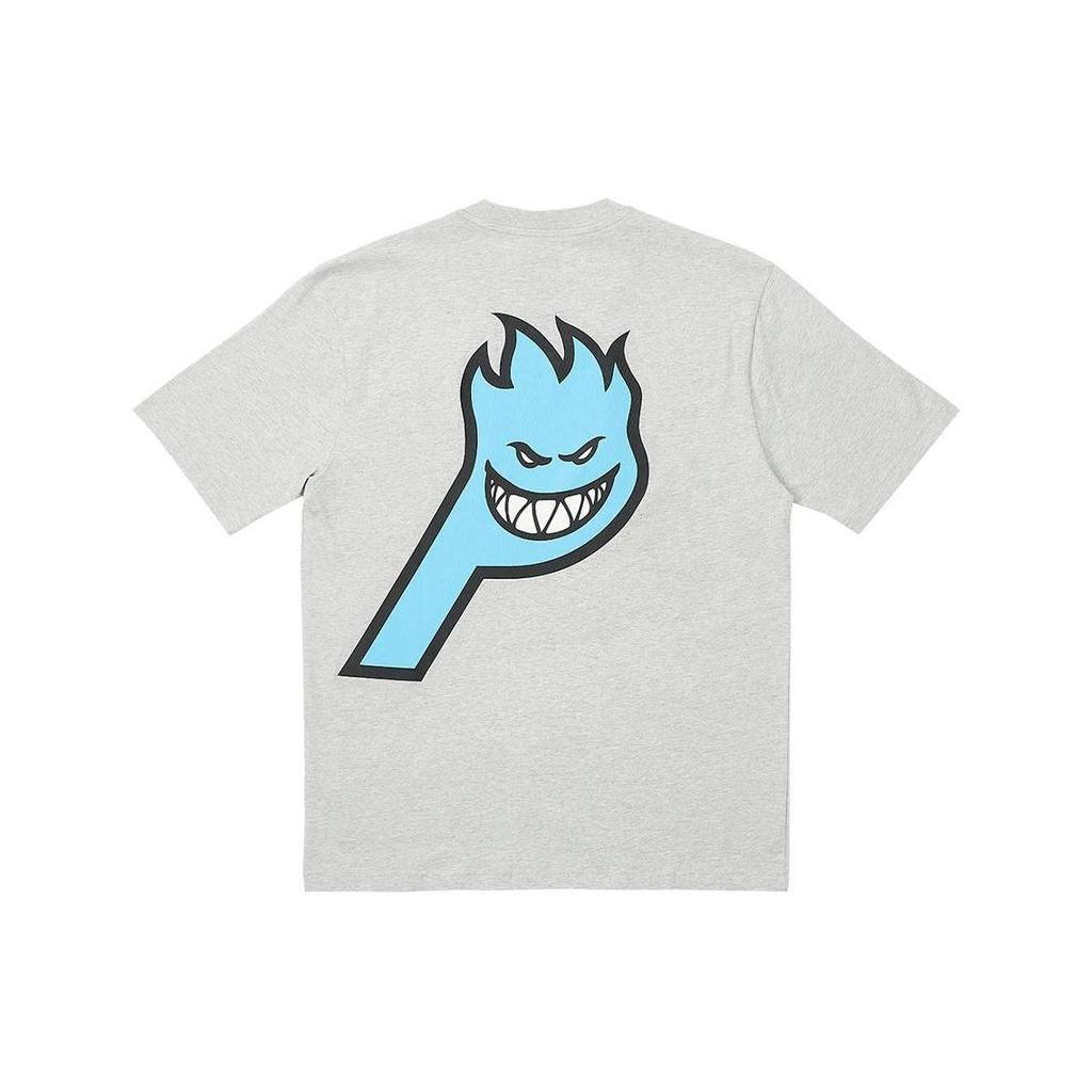 Palace Футболка X Spitfire P-Head Серые топы унисекс P24STS002