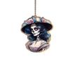 Car Acrylic Decor Halloween Skull Flower Hat Design Pendant For Auto Interior