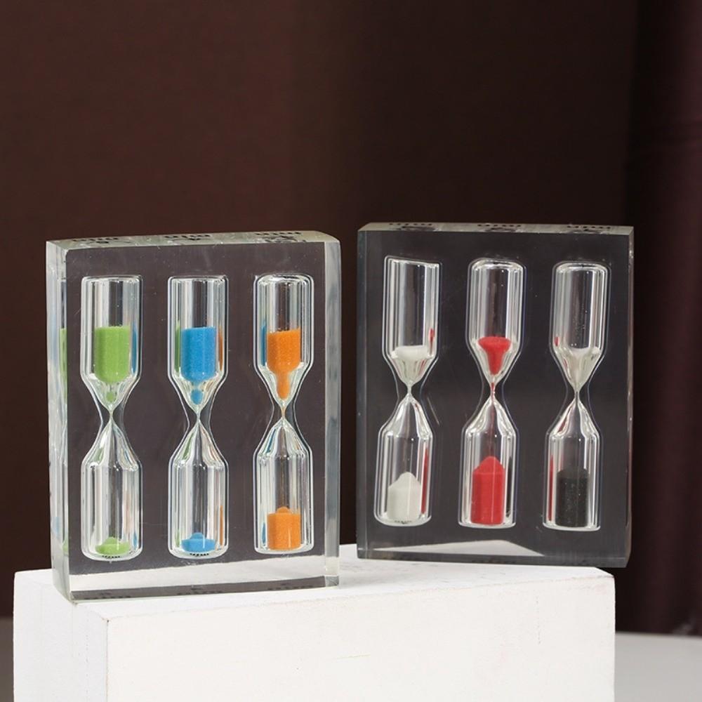 Portable 1/2/3/4/5 Minutes Hourglass 3 in 1 Sand Timer Clock Acrylic Hourglass Timer School Use