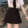 Женская форменная юбка, плиссированная однотонная юбка трапециевидной формы с высокой талией, свободный подол, мягкая женская мини-плиссированная юбка в консервативном стиле, женская одежда