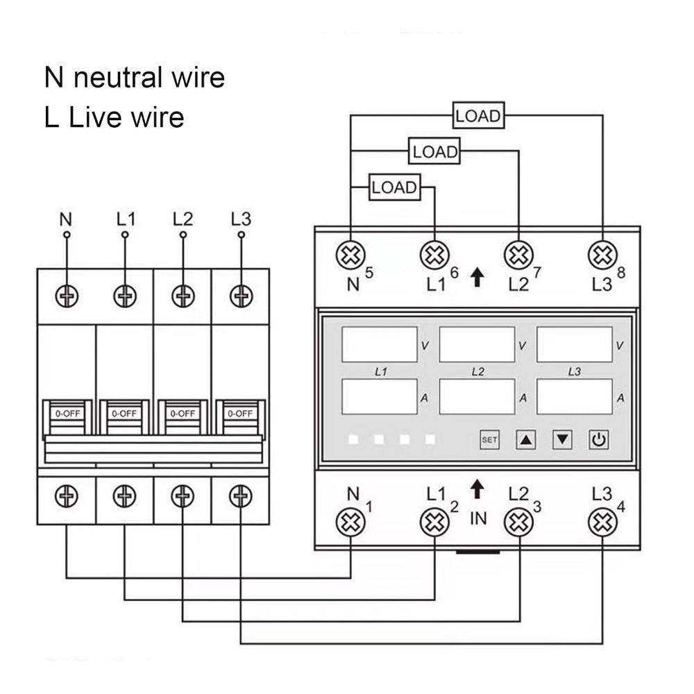 Adjustable Setting Voltage Monitoring Relay AC120V-300V Automatic Transfer Switch Power System