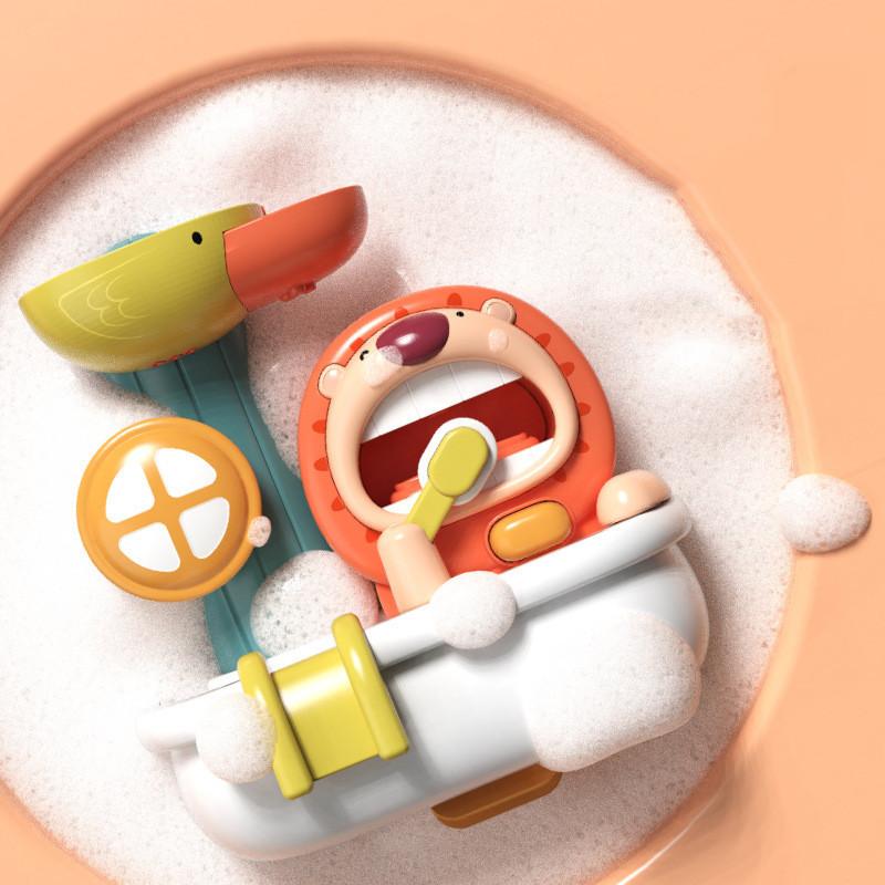 Лев Спиннер с пузырями на присоске Игрушка для купания малыша Водный спрей Детская игра для душа