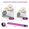 Kids LED Hat USB Rechargeable Headlamp Hat with LED Bracelet Winter Warm Knitted Night Light Hat Suitable for Camping Running Walking