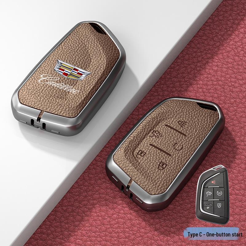 Кожаный чехол для ключа для Cadillac XT5/CT6/XT4/XTS и ATSL – Унисекс-дизайн с пряжкой