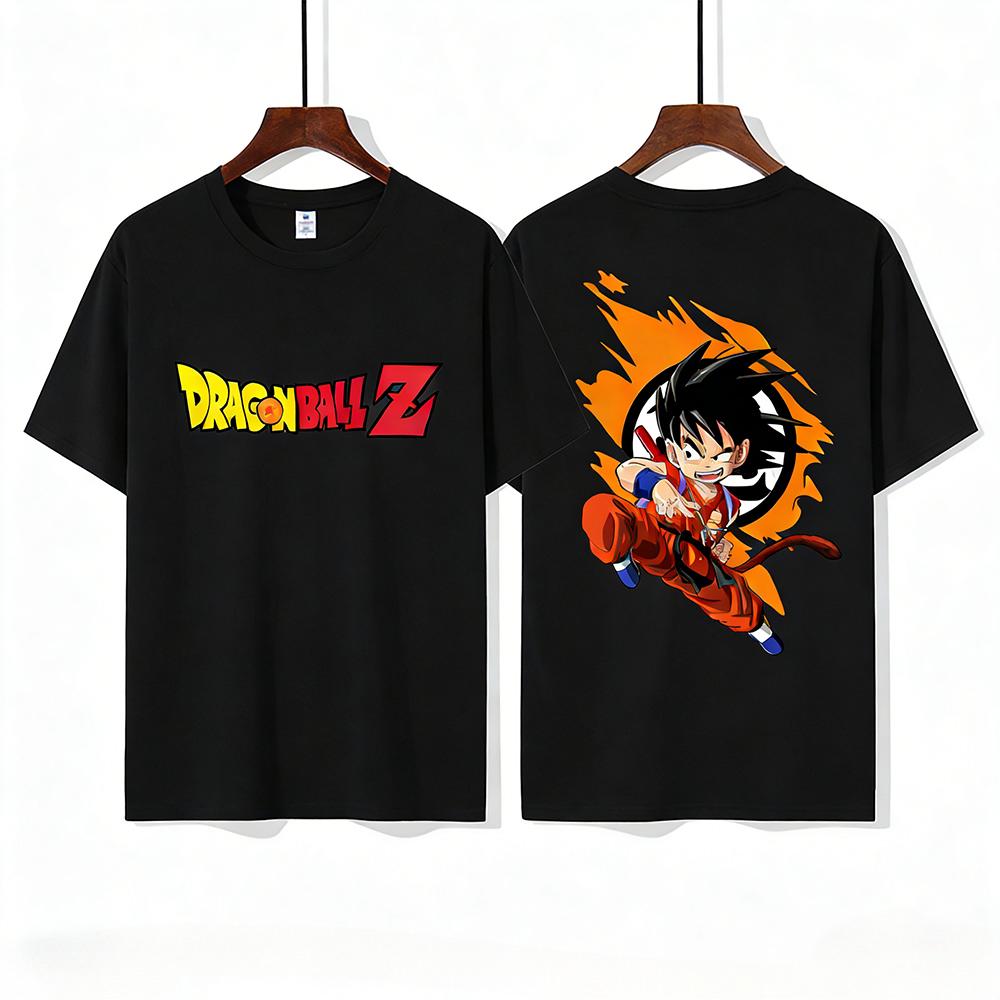 Dragon Ball Z Kids Cotton TShirt Adult Boys Girls Family Matching Casual Tee Front Back Print Anime Goku Graphic Tops