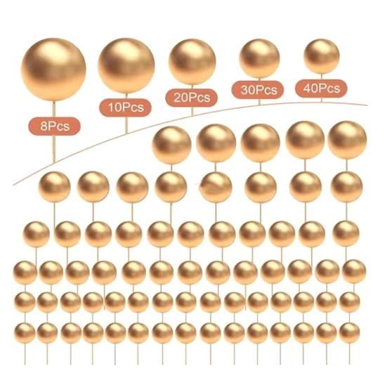 108 шт., шарики для украшения торта, воздушные шары, вставки для кексов, пенопластовые украшения для выпечки, сделай сам, многоразовые, праздничная атмосфера, декор для торта