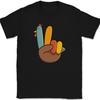 Turkey Hand Thanksgiving T-Shirt Funny Holiday Peace Humor Graphic Gift Tee