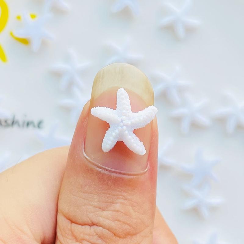 50/100 Pcs Cute Mini 12*13Mm Starfish Resin Figurine Crafts Flatback Cabochon Ornament Jewelry Making Hairwear Accessories A40