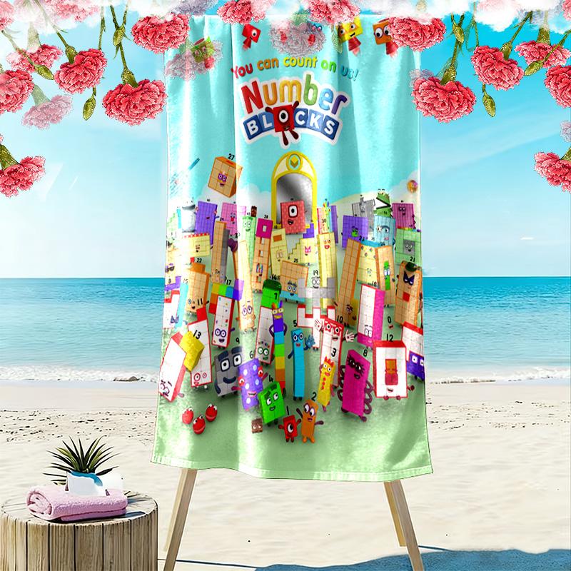 Numberblocks cartoon 2D Flat Print Beach Towel, Large Soft Quick Dry Towel for Beach Camping SwimmingXSTJ0915502