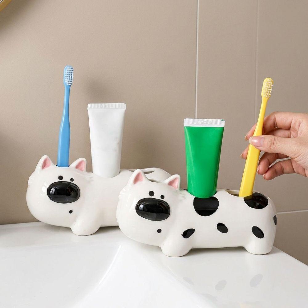 Waterproof Dog Shaped Toothbrush Holder Ceramic Electric Toothbrush Holder Washstand