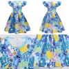 Lilo And Stitch Girl Dress With Pleated Milk Silk Fabric For Summer Playtime