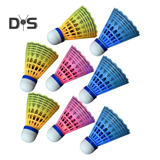 3/4 /8 шт. светодиодных воланов для бадминтона, долговечные, видимые ночью, нейлоновые светящиеся воланы, ветрозащитные, освещение для бадминтона для ночной игры