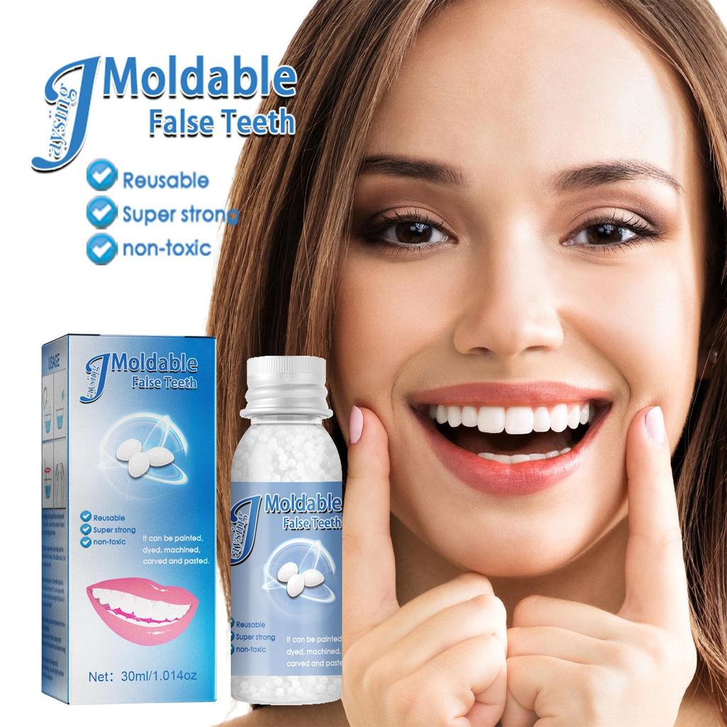 Jaysuing Plastic Denture Adhesive 30ml Plastic Resin Formula Quick-Setting, Brightening Dentures Smile Confidently and Shine