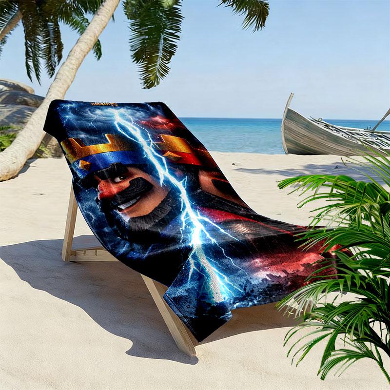 CR Print Beach Towel, Large Soft Quick Dry Towel for Beach Camping Swimming
